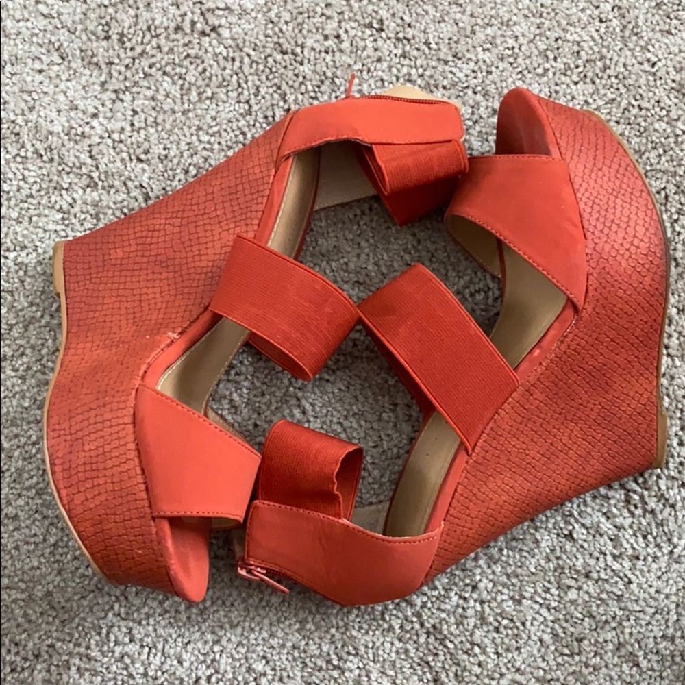 Size 10 - Orange ankle-strapped sandal